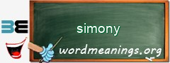 WordMeaning blackboard for simony